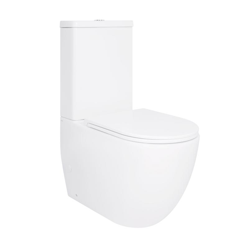 Унітаз-компакт Qtap Robin Ultra Quiet безободковий з сидінням Soft-close QT13226089AW