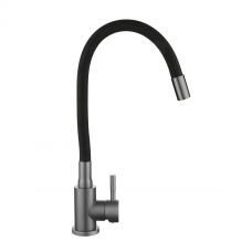 Змішувач для кухні Lidz Aria 015F3 (k35) з гнучким виливом LDARI015F3BGRP49564 Graphite/Black