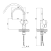Змішувач для кухні Lidz Aria 015F3 (k35) з гнучким виливом LDARI015F3BGRP49564 Graphite/Black