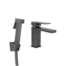 Змішувач для раковини Qtap Gemini (з гігієнічним душем) QTGEM272GMB45692 Gunmetal Black PVD