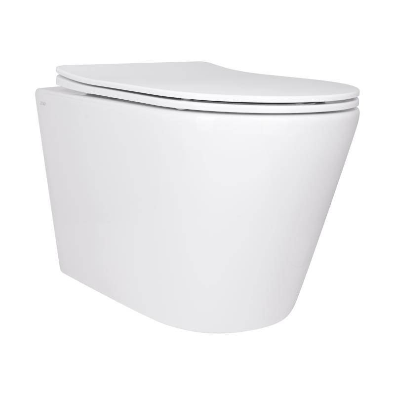 Унітаз підвісний Qtap Scorpio безободковий Ultra Quiet з сидінням Soft-close QT14332380AW