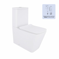 Унітаз-компакт Qtap Crow безобідковий з сідінням Soft-close QT05222170W