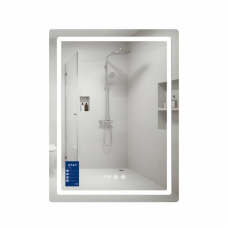 Дзеркало Qtap Mideya (MI2) 600х800 з годинником, з LED-підсвічуванням Touch, з антизапотіванням, димером, рег. яскравості QTMID100080049267