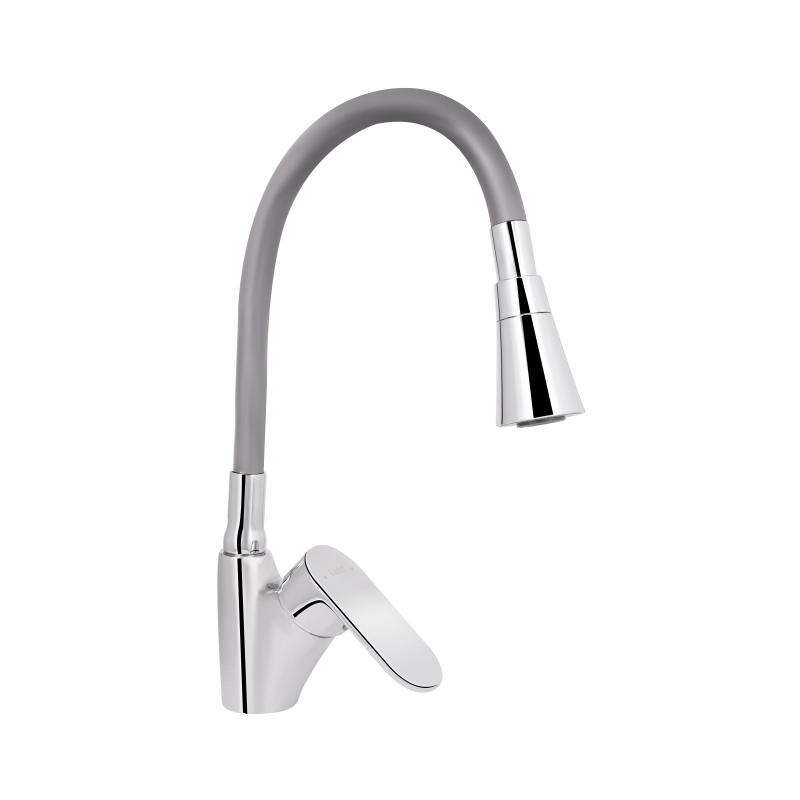 Змішувач для кухні Lidz Tani 007F3 з гнучким виливом (k40) LDTAN007F3GCR31869 Chrome/Grey