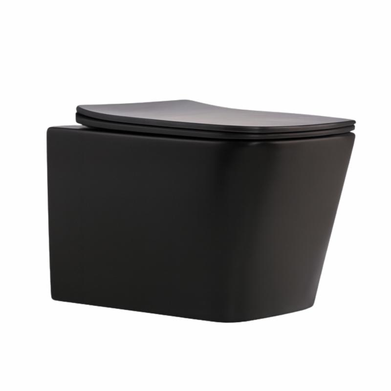 Унітаз підвісний Qtap Tern New Ultra Quiet безобідковий з сидінням Soft-close MATT BLACK QT17332303ASMB