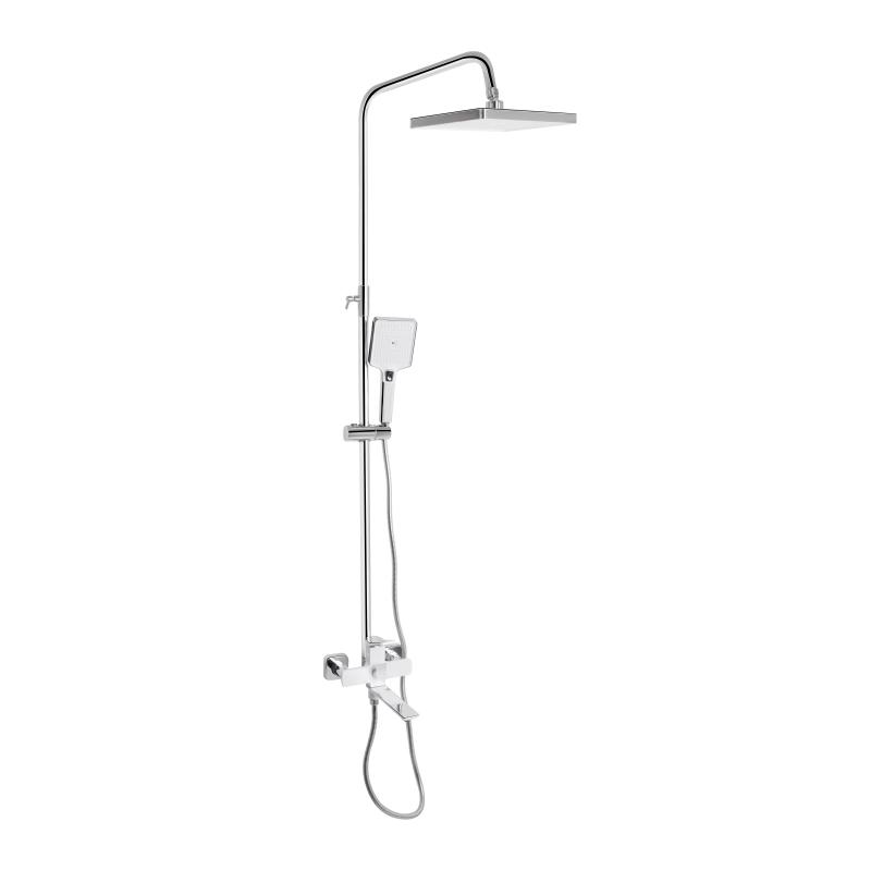 Душова система універсальна Qtap Presto на три споживачі (з виливом) QTPRE111CRW45580 Chrome/White
