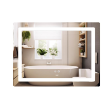 Дзеркало Lidz Kubis (KU2) 900х700 з LED-підсвічуванням Touch, з антизапотіванням, з димером, рег. яскравості LD78LF904907048452