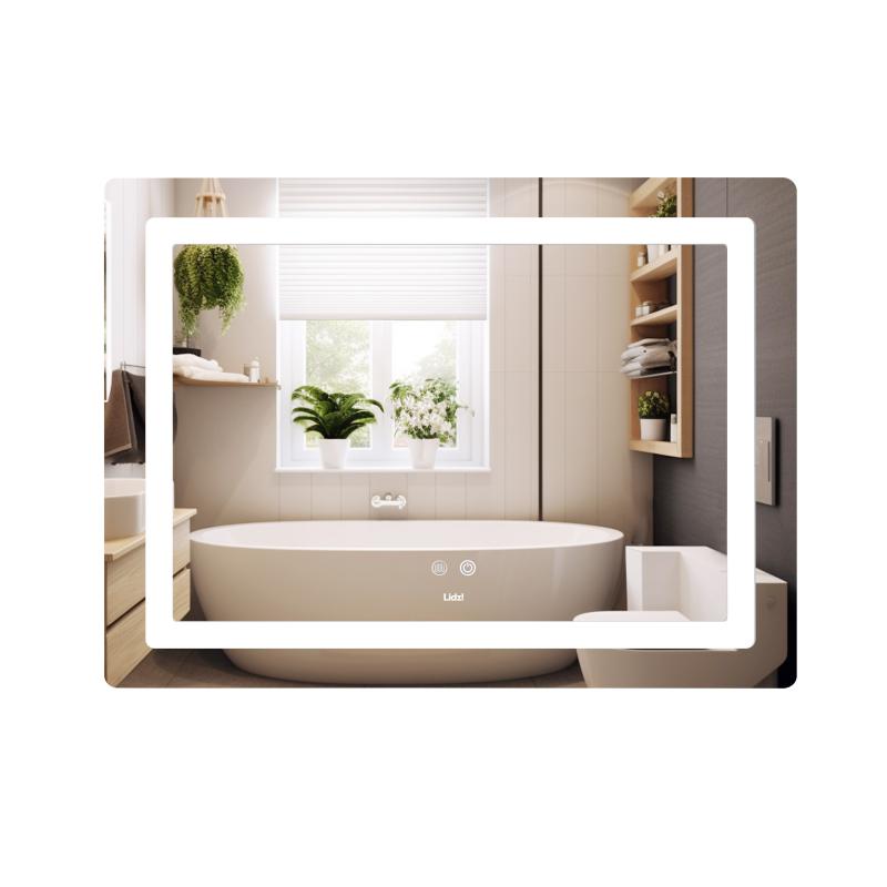 Дзеркало Lidz Kubis (KU2) 900х700 з LED-підсвічуванням Touch, з антизапотіванням, з димером, рег. яскравості LD78LF904907048452