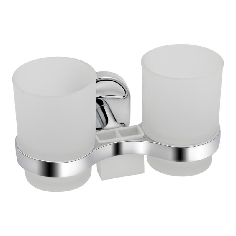 Склянка з тримачем Lidz Oreo 0402 подвійний настінний (матове скло) LDORE0402CRM22164 Chrome Склянка з тримачем Lidz Oreo 0402 подвійний настінний (матове скло) LDORE0402CRM22164 Chrome