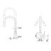 Змішувач для кухні Brinex Pure 015F3 з гнучким виливом   Nickel/Grey BRIPUR015F3NKG