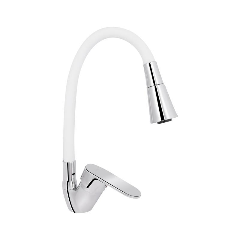Змішувач для кухні Lidz Tani 008F3 з гнучким виливом (k40) LDTAN008F3WCR37037 Chrome/White