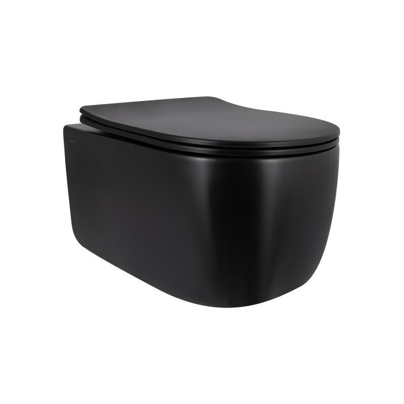 Унітаз підвісний Qtap Taurus Ultra Quiet 515×360×350 мм, Matt Black, з сидінням Slim Duroplast / Soft-close / Quick Release QTTAU28BLM50504 Унітаз підвісний Qtap Taurus Ultra Quiet 515×360×350 мм, Matt Black, з сидінням Slim Duroplast / Soft-close / Quick Release QTTAU28BLM50504