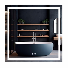 Дзеркало Qtap Mideya (MI1) 800x800 з LED-підсвічуванням Touch, з антизапотіванням, димером, рег. яскравості QT2078NCF808048477