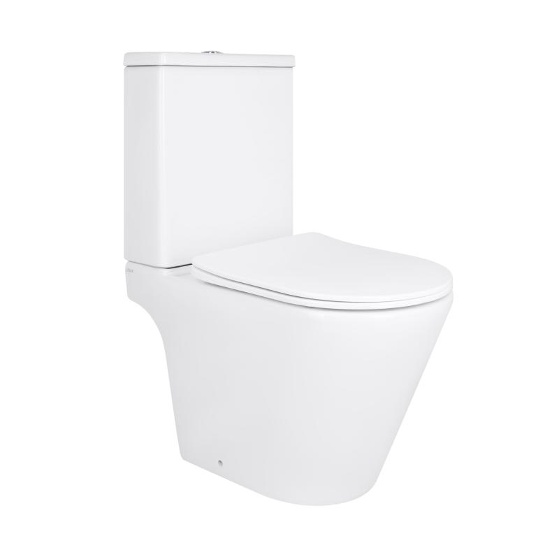 Унітаз підлоговий Qtap Dove Rimless безобідковий з сидінням Soft-close WHITE QT06228380BW