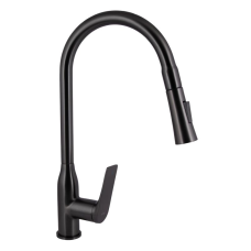 Змішувач для кухні Qtap Vlasta New з висувним виливом QTVLA344GMB45647 Gunmetal Black PVD