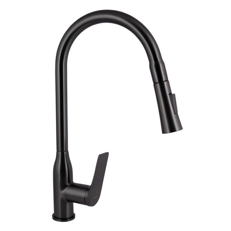 Змішувач для кухні Qtap Vlasta New з висувним виливом QTVLA344GMB45647 Gunmetal Black PVD Змішувач для кухні Qtap Vlasta New з висувним виливом QTVLA344GMB45647 Gunmetal Black PVD