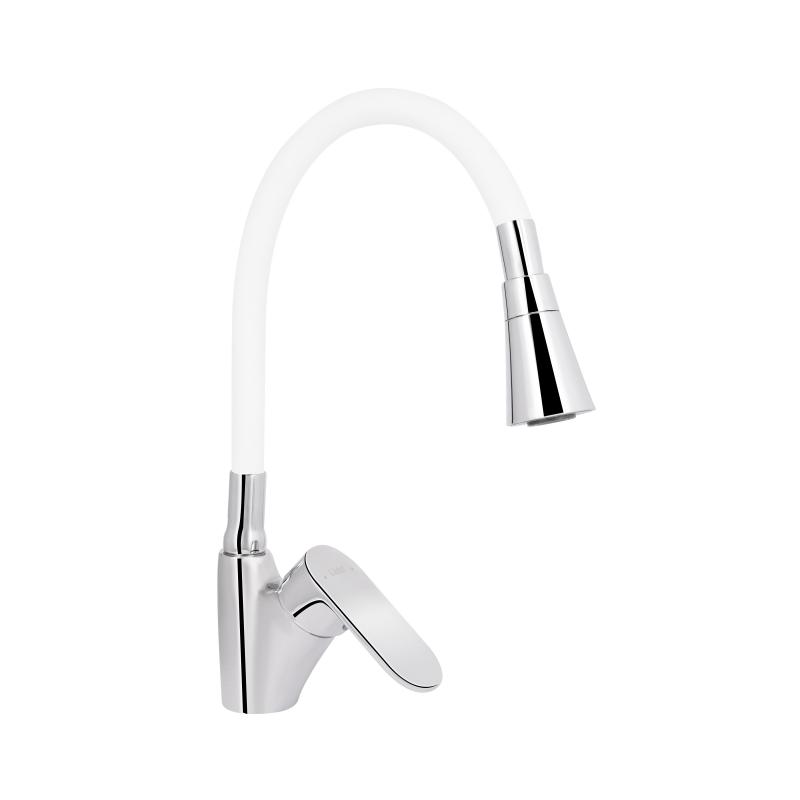 Змішувач для кухні Lidz Tani 007F3 з гнучким виливом (k40) LDTAN007F3WCR40423 Chrome/White