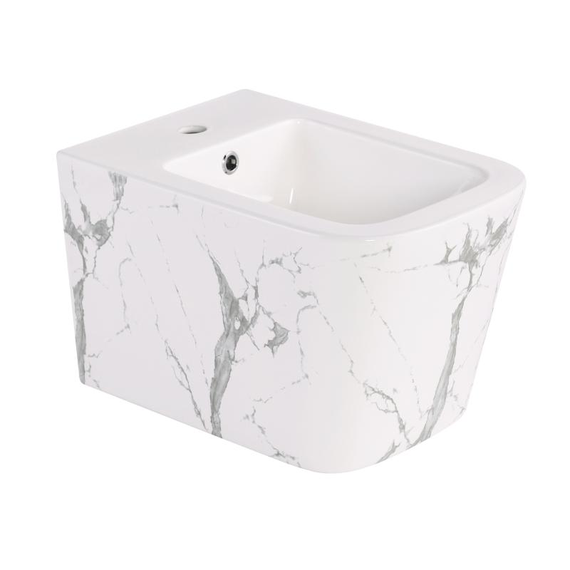 Біде підвісне Qtap Tern 520x350x330 мм, Marble QT17551303GMR