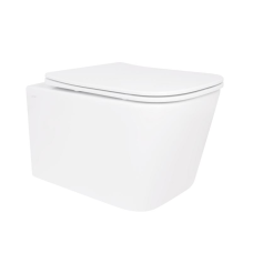 Унітаз підвісний Crow Rimless 485х340х330 мм, White, з сидінням Slim Duroplast/ Soft-close/ Quick Release QT05335171RW Qtap