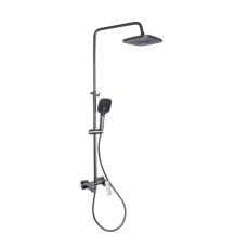 Душова система універсальна Qtap Gemini на три споживачі (з виливом) QTGEM111GMB45688 Gunmetal Black PVD