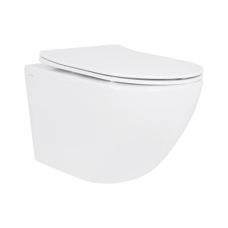 Унітаз підвісний Jay Rimless 485×360×320 мм, White, з сидінням Slim Duroplast/ Soft-close/ Quick Relase QT07335177RW Qtap Унітаз підвісний Jay Rimless 485×360×320 мм, White, з сидінням Slim Duroplast/ Soft-close/ Quick Relase QT07335177RW Qtap