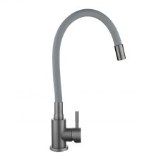 Змішувач для кухні Lidz Aria 015F3 (k35) з гнучким виливом LDARI015F3GGRP49565 Graphite/Grey