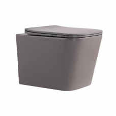 Унітаз підвісний Tern Ultra Quiet 490×365×325 мм, Stone Grey, з сидінням Slim Duroplast / Soft-close / Quick Release QT17332303ASSG Qtap