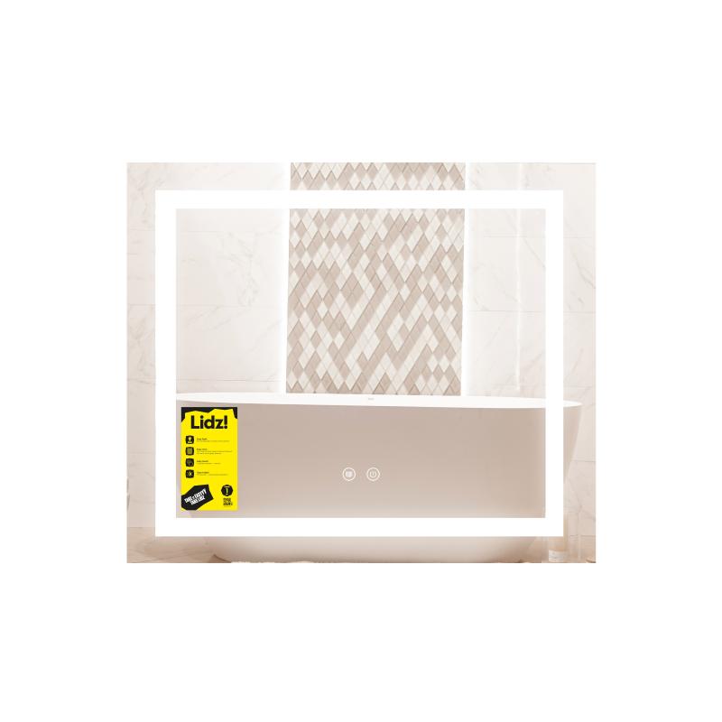 Дзеркало Lidz Kubis (KU1) 700х600 з LED-підсвічуванням Touch, з антизапотіванням, з димером, рег. яскравості LDKU60070049285