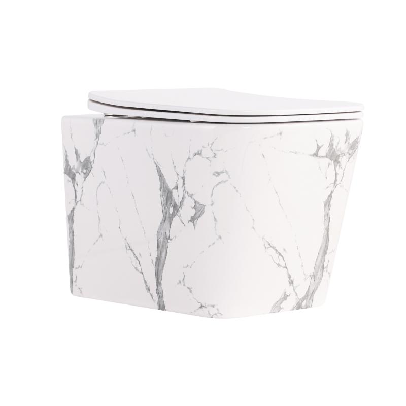 Унітаз підвісний Tern Ultra Quiet 490×365×325 мм, Marble, з сидінням Slim Duroplast / Soft-close / Quick Release QT17332303ASMR Qtap Унітаз підвісний Tern Ultra Quiet 490×365×325 мм, Marble, з сидінням Slim Duroplast / Soft-close / Quick Release QT17332303ASMR Qtap