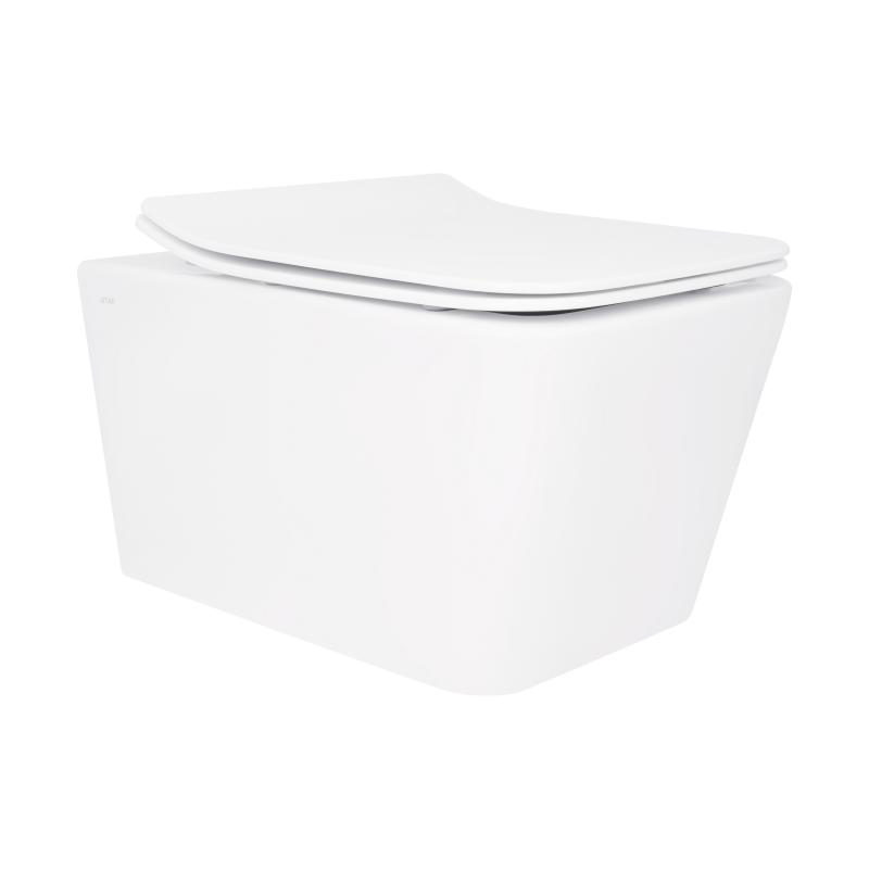 Унітаз підвісний Qtap Crow Rimless безобідковий з сідінням Soft-close QT05335170W