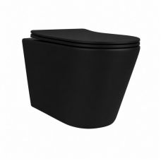 Унітаз підвісний Qtap Scorpio Ultra Quiet безобідковий з сидінням Soft-close MATT BLACK QT14332380AMB