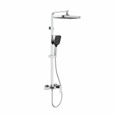 Душова система для кабіни Qtap Capricorn на три споживачі (з виливом) 53103KNC Chrome