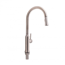 Змішувач для кухні Qtap Baruska з висувним виливом QTBAR9137103UN Brushed Nickel PVD