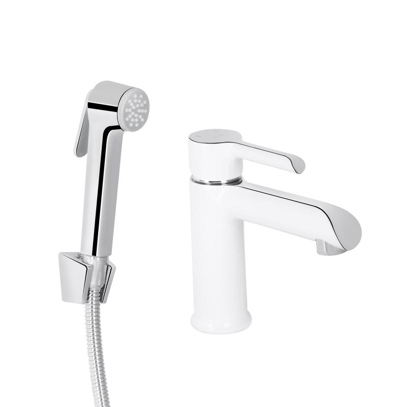 Змішувач для раковини Qtap Grand (з гігієнічним душем) QTGRA272CRW45671 Chrome/White Змішувач для раковини Qtap Grand (з гігієнічним душем) QTGRA272CRW45671 Chrome/White
