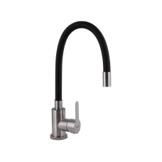 Змішувач для кухні Brinex Pure 015F3 з гнучким виливом   Nickel/Black BRIPUR015F3NKB