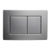 Панель змиву KOER KT-0612-07 240x160x10mm з нержавіючої сталі, кнопка квадратна (колір графіт) (KR6122)