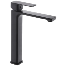 Змішувач для умивальника високий HAIBA KUBUS 001 HIGH NUT BLACK (Колір чорний) (HB3929)