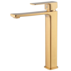 Змішувач для умивальника високий HAIBA KUBUS 001 HIGH NUT BRUSHED GOLD (Колір матове золото) (HB9623)