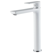 Змішувач для умивальника високий HAIBA ALEX 001 HIGH NUT WHITE-CHROME (Колір білий хром) (HB9564)