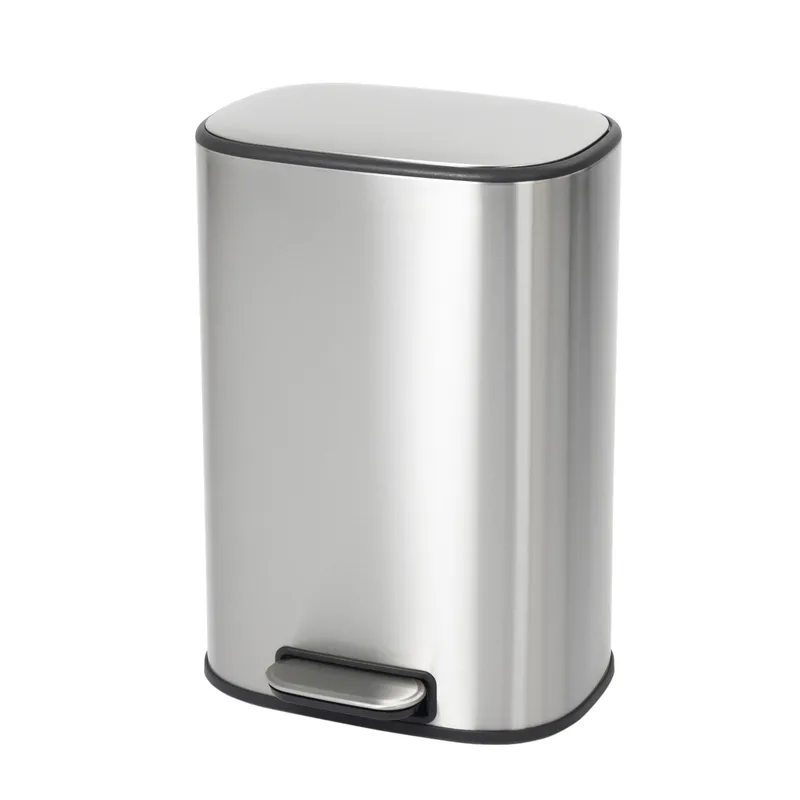 Відро для сміття з плавним закриттям овальне MIXXUS PREMIUM DIVERSE-TC0105 SS COLOR 5л (колір нержавійка) (MI7078)