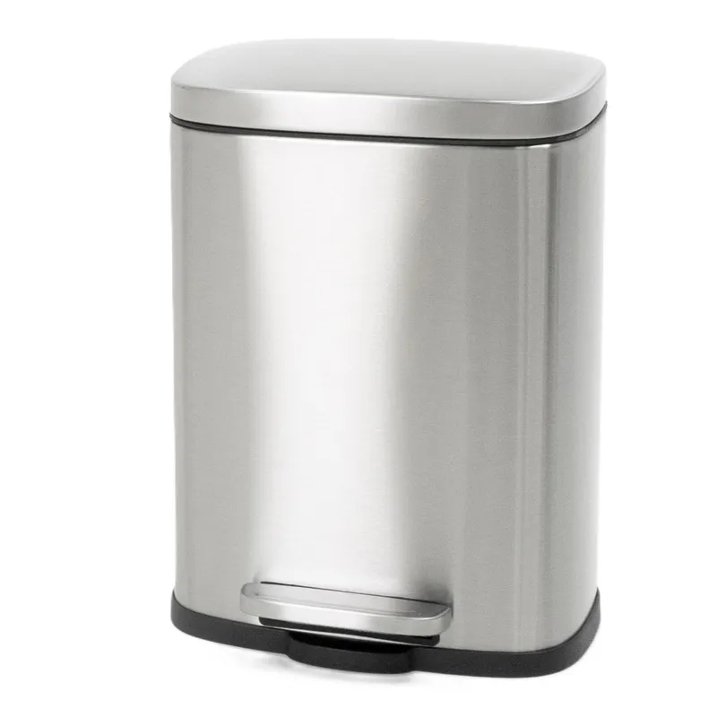 Відро для сміття з плавним закриттям прямокутне MIXXUS BEVEL-TC0105 SS COLOR 5л (колір нержавійка) (MI7086)
