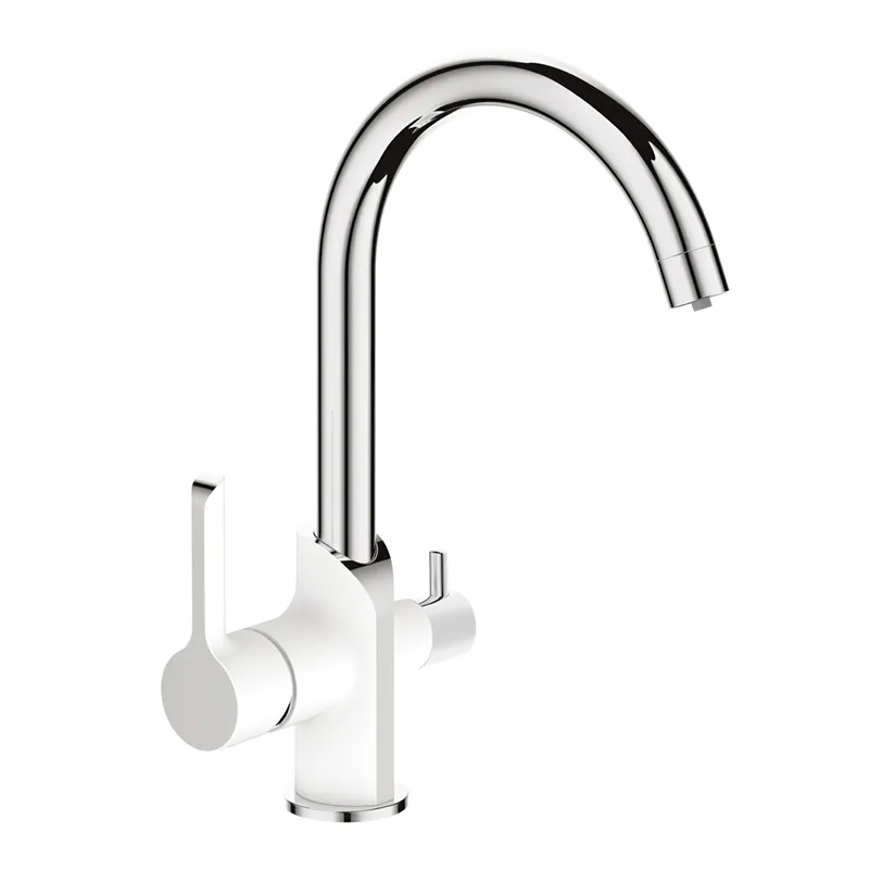 Змішувач для кухні MIXXUS PREMIUM EDEM 021 WHITE з виходом для питної води (Колір білий/хром) (MI5924)