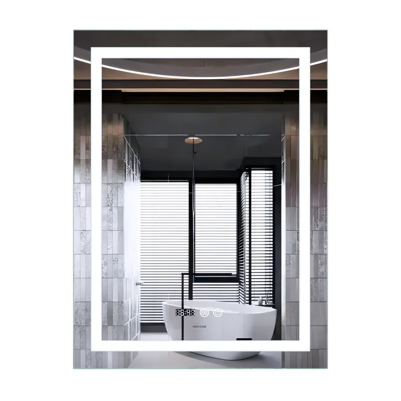 Дзеркало MIXXUS PREMIUM FLASH MR21-70x90 з LED Touch, Anti-fog, димером, рег. яскравості, годинником (MP6618) Дзеркало MIXXUS PREMIUM FLASH MR21-70x90 з LED Touch, Anti-fog, димером, рег. яскравості, годинником (MP6618)