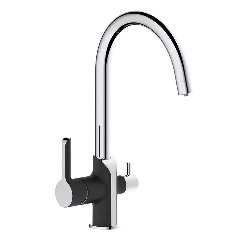 Змішувач для кухні MIXXUS PREMIUM EDEM 021 BLACK з виходом для питної води (Колір чорний/хром) (MI5925)