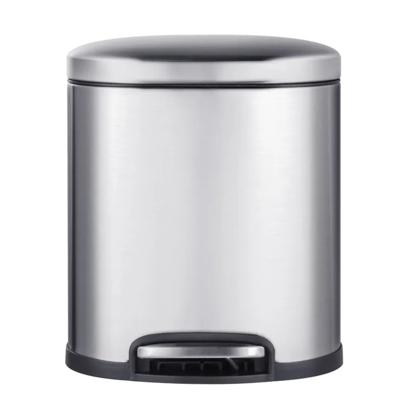 Відро для сміття з плавним закриттям овальне MIXXUS PREMIUM TOPPER-TC0205 SS COLOR 5л (колір нержавійка) (MI7059)