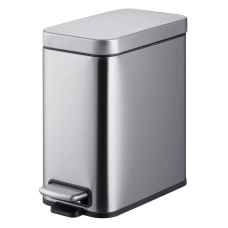 Відро для сміття з плавним закриттям прямокутне MIXXUS PREMIUM QUADRO-TC0105 SS COLOR 5л (колір нержавійка) (MI7062)