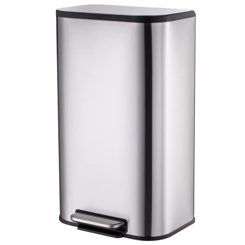 Відро для сміття з плавним закриттям прямокутне MIXXUS CUBIC-TC0112 SS COLOR 12л (колір нержавійка) (MI7089)