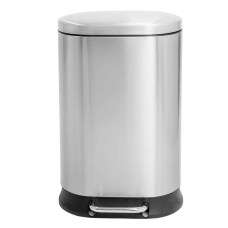 Відро для сміття з плавним закриттям овальне MIXXUS PREMIUM STRONG-TC0120 SS COLOR 20л (колір нержавійка) (MI7081)