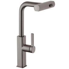 Змішувач для кухні MIXXUS PREMIUM HAMMER 014 GRAPHITE з висувним виливом (Колір графіт) (MI6955)