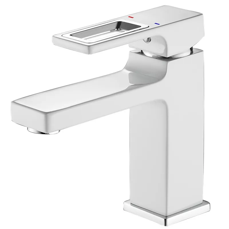 Змішувач для умивальника MIXXUS PREMIUM DANTE 001 NUT WHITE-CHROME (Колір білий/матовий хром) (MI6792)
